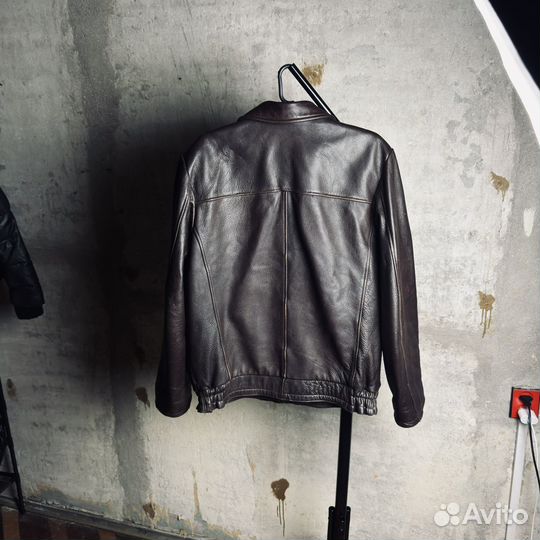 Винтажный бомбер из толстой кожи 90-е