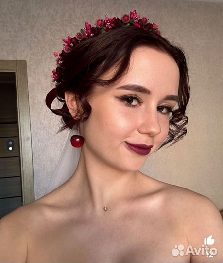 Ободок венок с цветами для волос