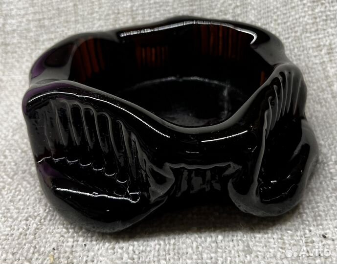 Старинная пепельница. Оранжевое стекло СССР