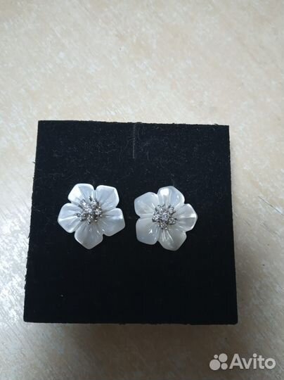 Серьги серебро и перламутр США