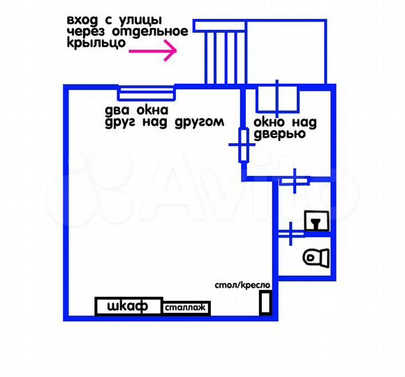 Лофт офис, отдельный вход, 1 этаж, 31 м²