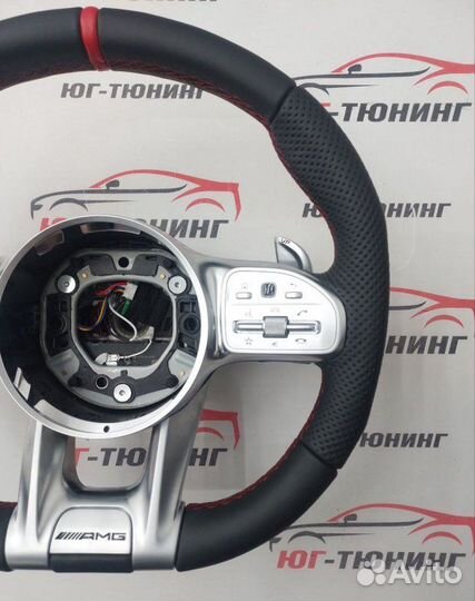Руль Mercedes 63 AMG красная строчка