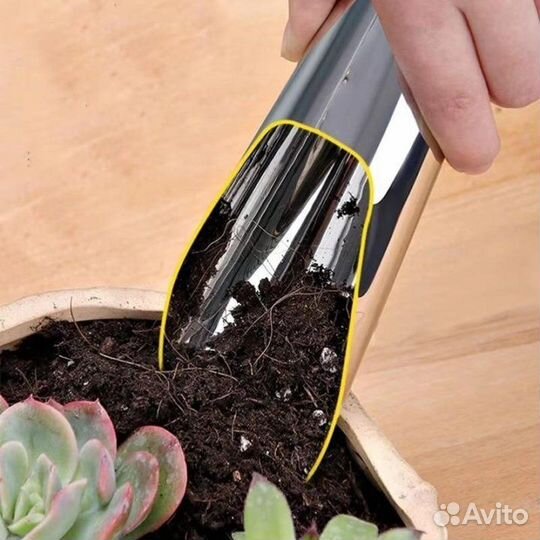 Совок садовый, цилиндрический из нержавеющей стали