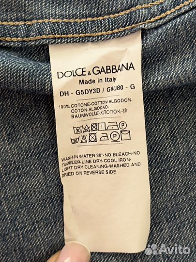 Рубашка джинсовая dolce gabbana s оригинал