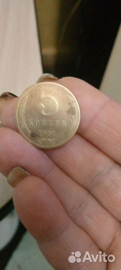 Монета СССР 5 копеек 1961 года