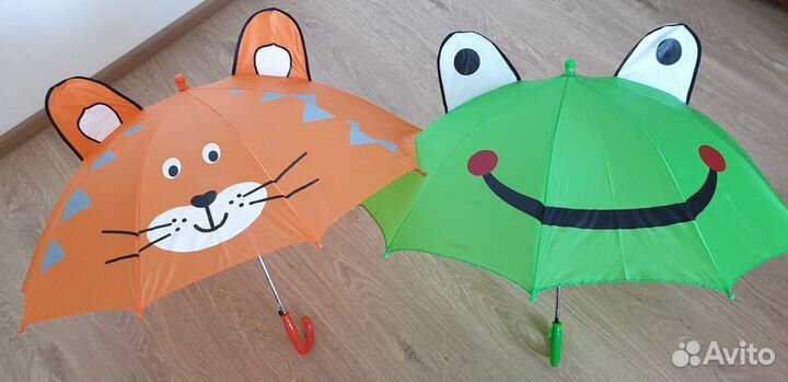 Зонтики детские разноцветные с ушками