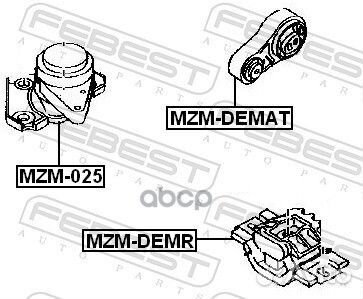 Подушка двигателя ат зад прав/лев mzmdemat
