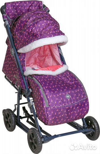 Санки Ника Детям 8-1 фламинго сливовый нд8-1/6К