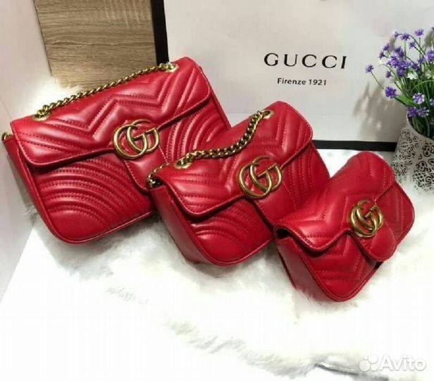 Сумка Gucci Mormon натуральная кожа 5 цветов