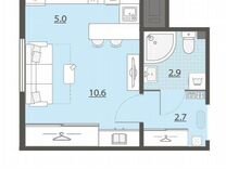 Квартира-студия, 21,4 м², 19/25 эт.