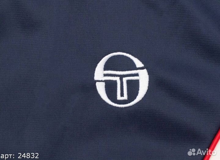 Олимпийка Sergio Tacchini сине белого цвета