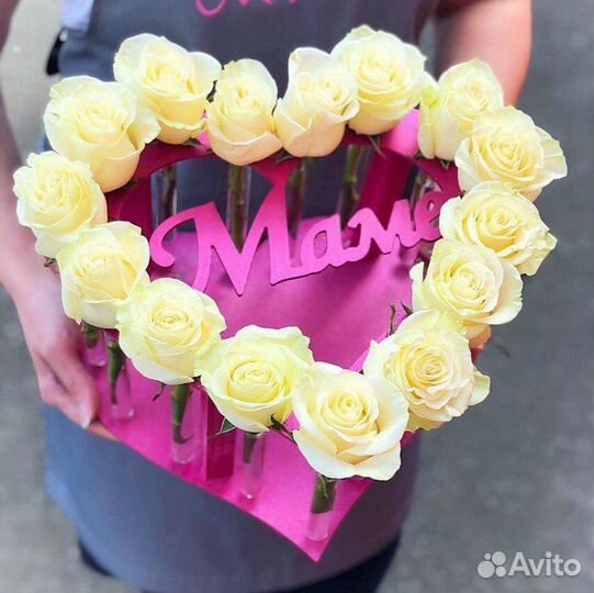 Сердце из цветов 016