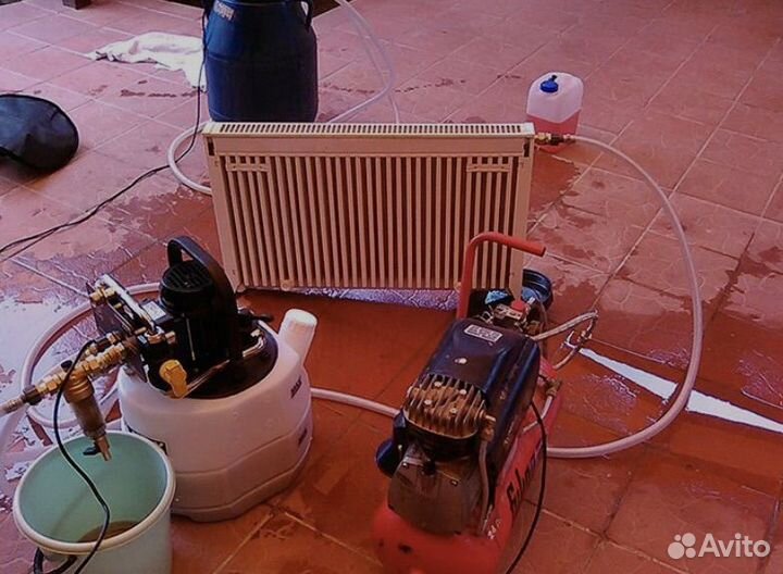 Промывка отопления. Опрессовка. Антифриз