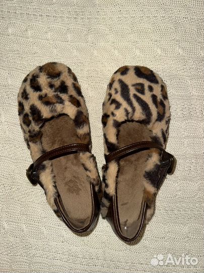 Плюшевые балетки (леопардовые)