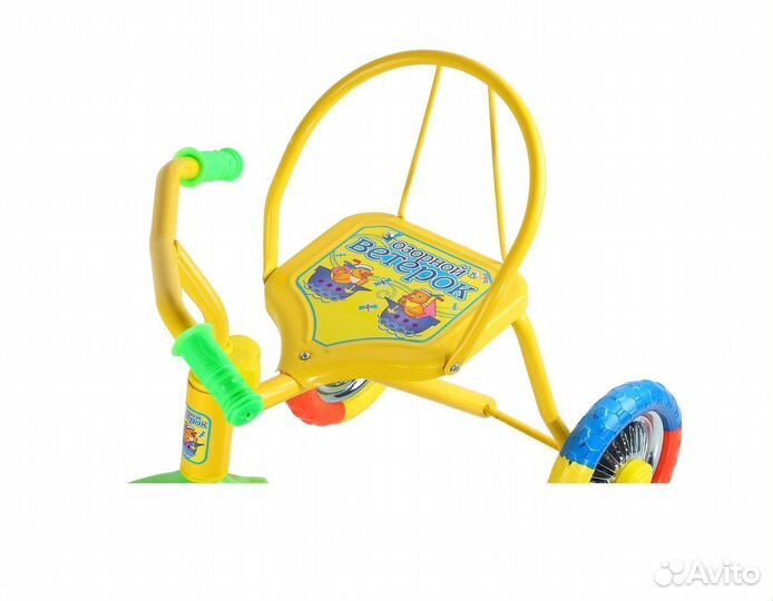 Детский трехколесный велосипед желтый