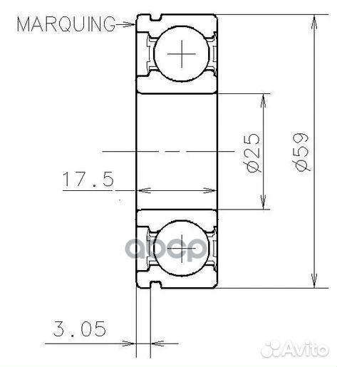 Подшипник кпп 25x59x17 Renault