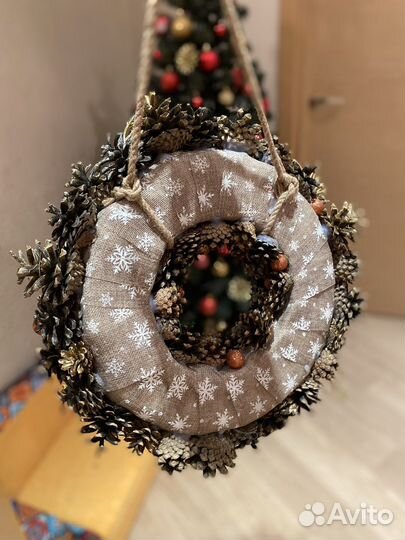 Новогодний венок на дверь