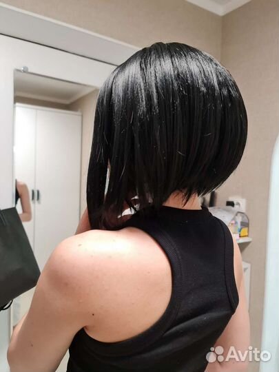 Парик каре чёрный без челки