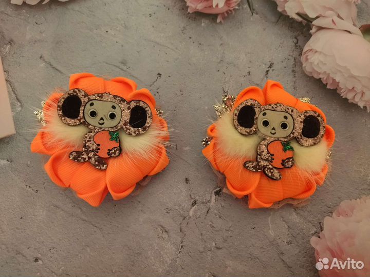 Бантики с Чебурашкой и Уэнсдэй Wednesday