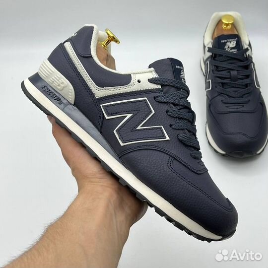 Кроссовки мужские New Balance 574 люкс синие