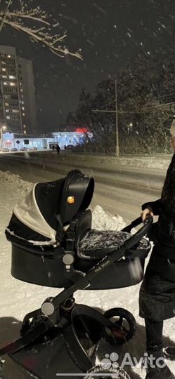 Коляска 3 в 1 эко кожа