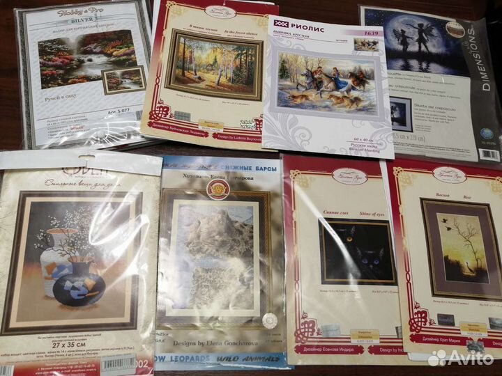 Наборы для вышивки крестом с большим запасом ниток