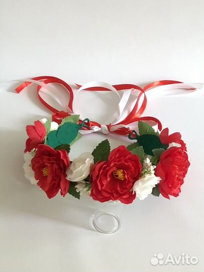 Венок с цветами. Ободок с рамашками