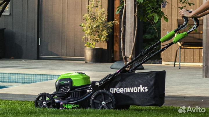 Аккумуляторная газонокосилка Greenworks GD40LM46SP