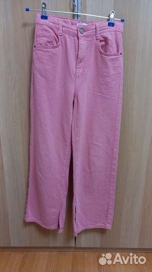 Джинсы Zara розовые для девочки разм.140