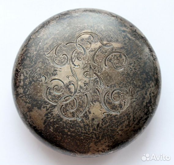 Крышка от чайной банки серебро 84 проба