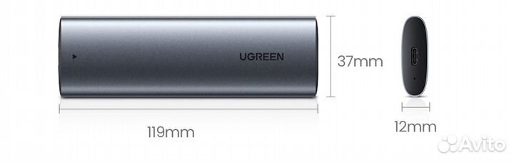 Внешний кейс M.2 SSD UGreen nvme + SATA M и B&Mkey