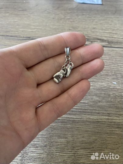 Подвеска серебро боксерские перчатки