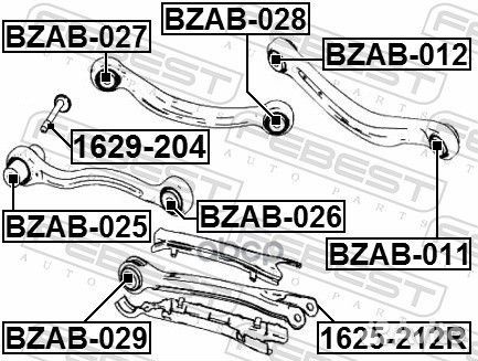 Болт эксцентриковый MB W220 98 1629204 Febest