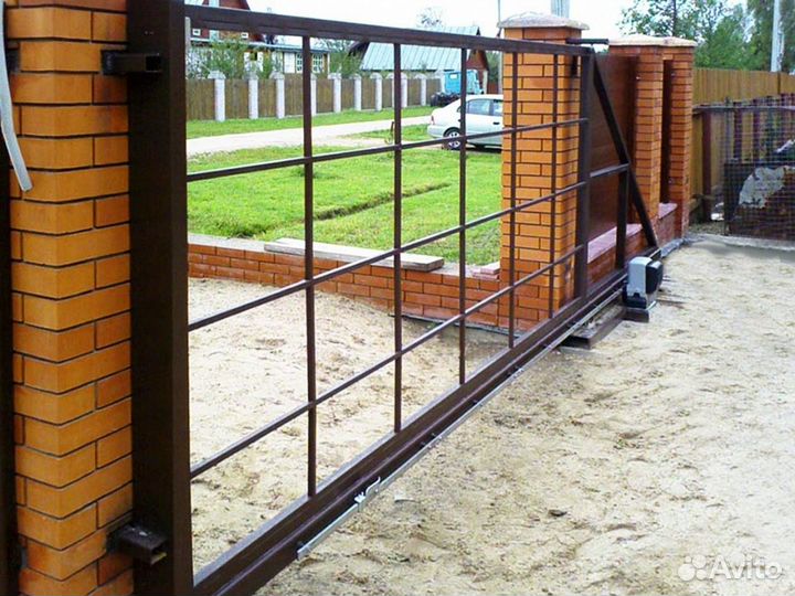 Откатные ворота из металла 4000*2000