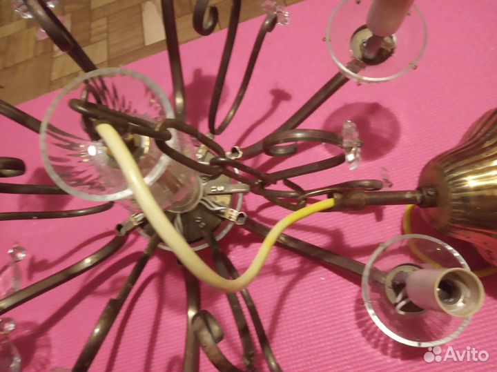 Чешская хрустальная люстра 70 гг,под реставрацию