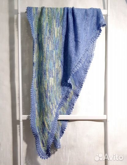 Бактус, шарф треугольный хлопковая мягкая пряжа