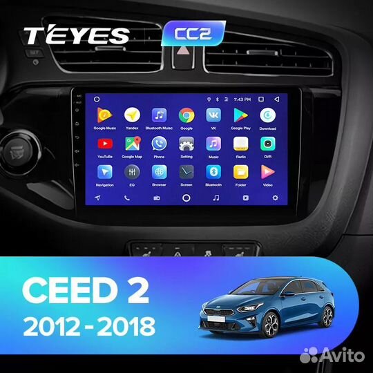 Магнитола Teyes Kia Ceed 2012-2018 CC2+ 4G