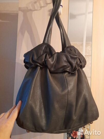 Сумка мешок натуральная кожа италия