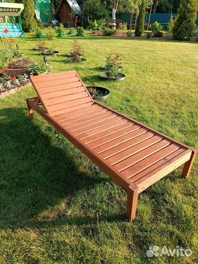 Шезлонг лежак деревянный
