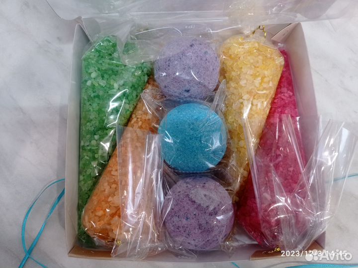 Подарочный набор: морская соль 4*250 и 3 бомбочки