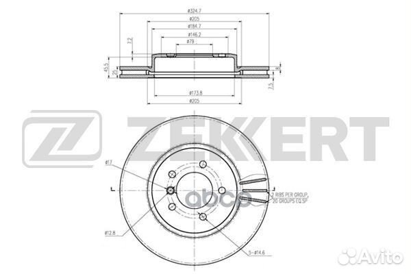 Диск торм. перед. BMW 3 (E46) 99- Z4 (E85 E86) 06