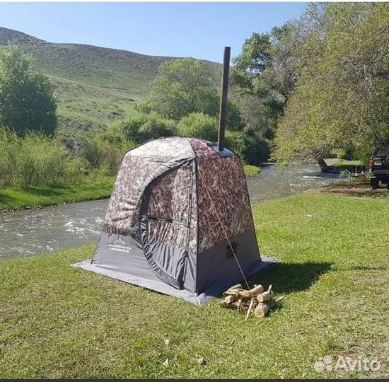 Мобильная баня Палатка терма -10 Бело-Серая