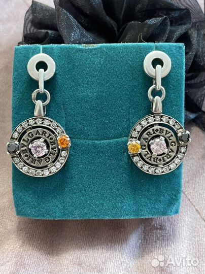 Серебряные серьги 925 bvlgari