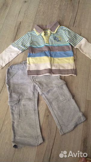 Комплекты на р.80/86: джинсы, ветровка, толстовки