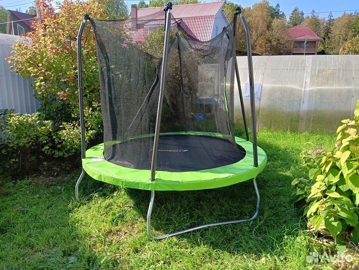 Батут Actiwell с сеткой 244 см, зеленый