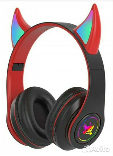 Наушники с ушками, светящиеся, новые