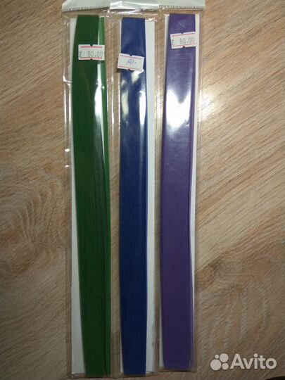 Бумага для квиллинга (3 цвета, начатые)