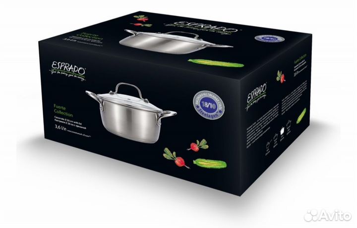 Новая Кастрюля Esprado Fuerte, 3.6 л, д. 20 см