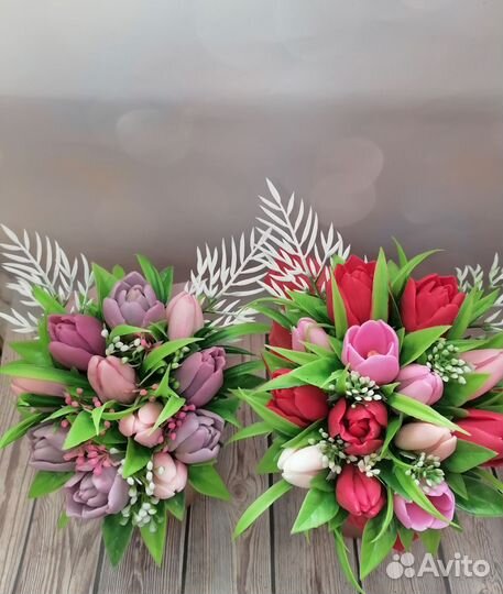 Букет из мыла тюльпаны