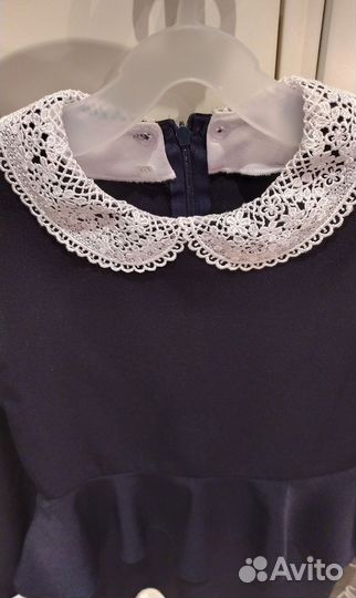 Платье школьное для девочки с баской 128